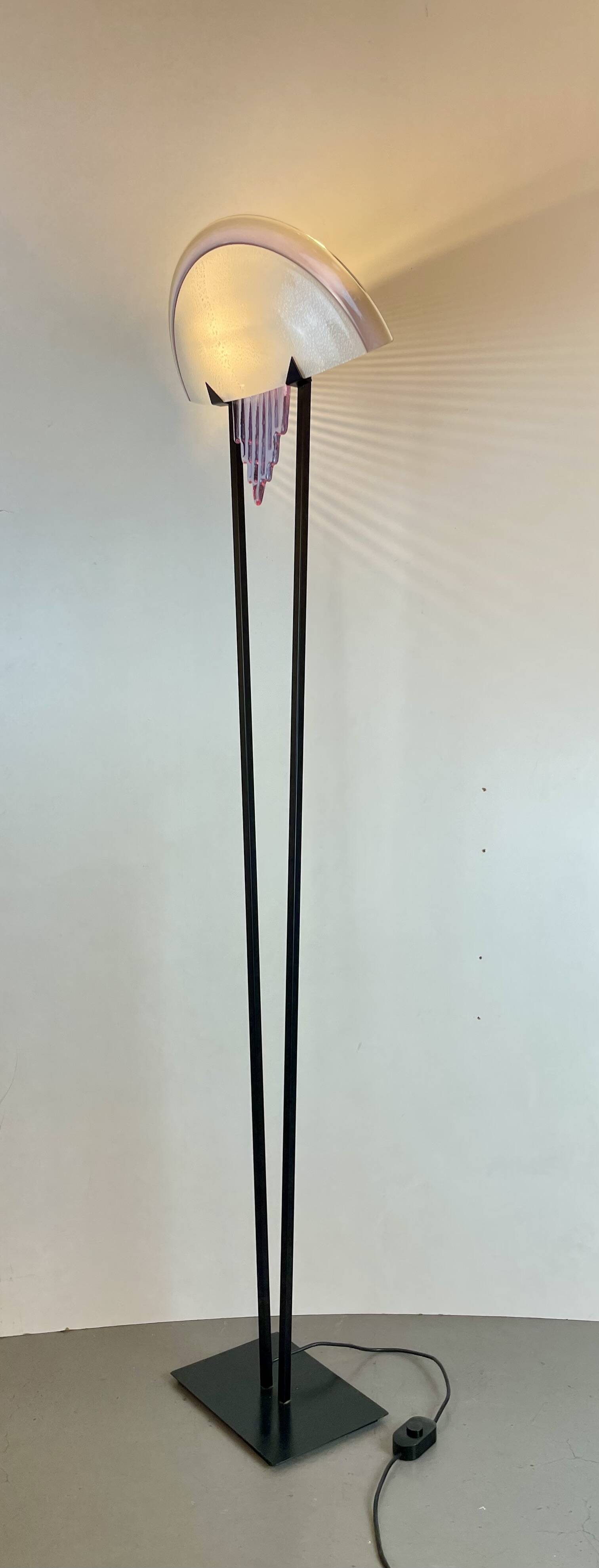 Murano Post-Modern Floor Lamp att. To Mazzega, Italy, 1980s