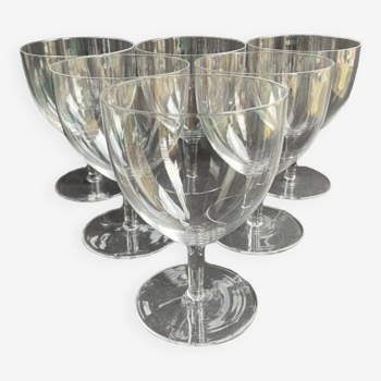 6 large glasses in light blown crystal