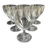 6 large glasses in light blown crystal