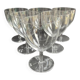 6 large glasses in light blown crystal