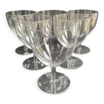 6 large glasses in light blown crystal