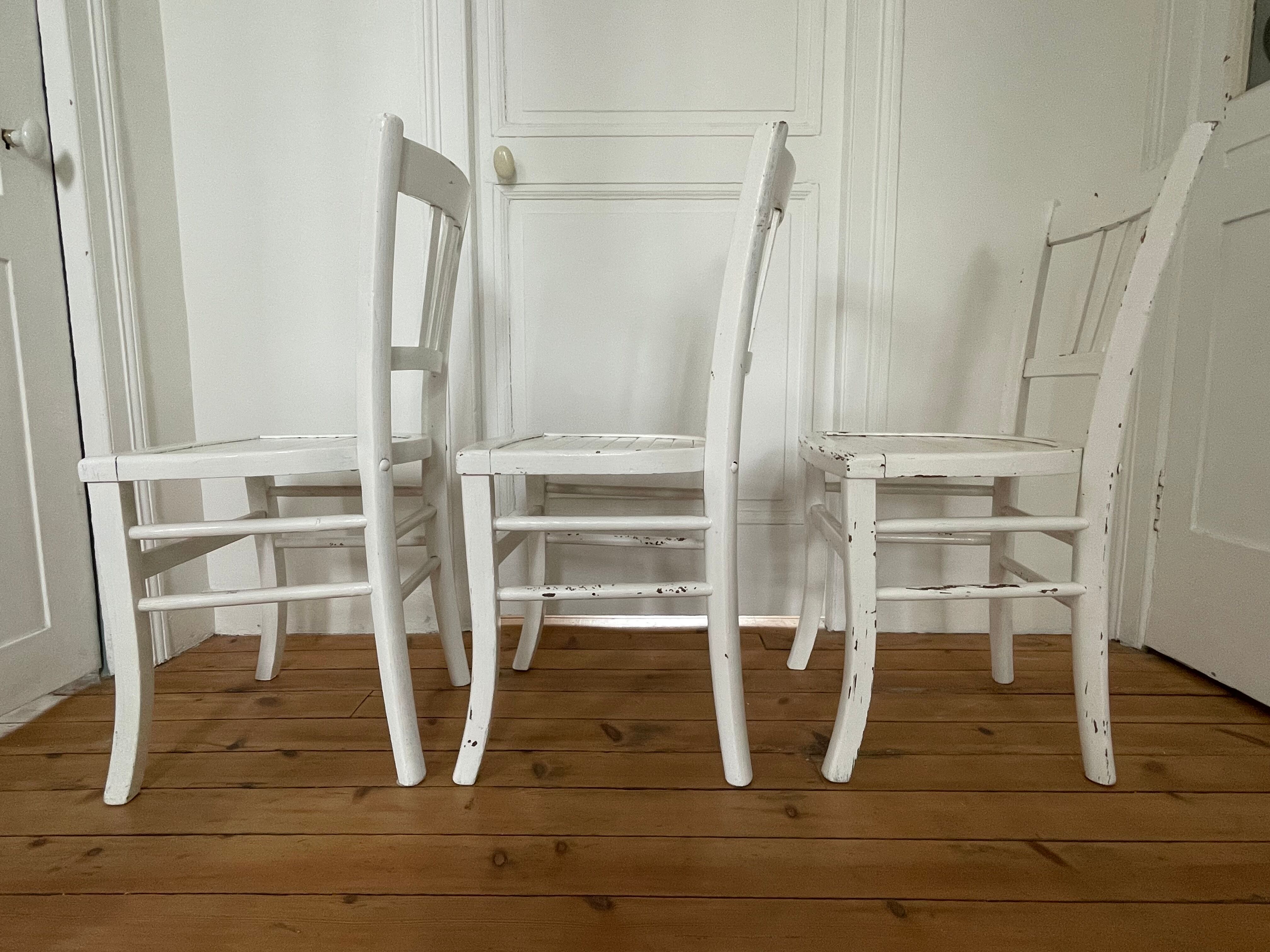 Set of 3 antique bistro chairs Luterma, circa 1960