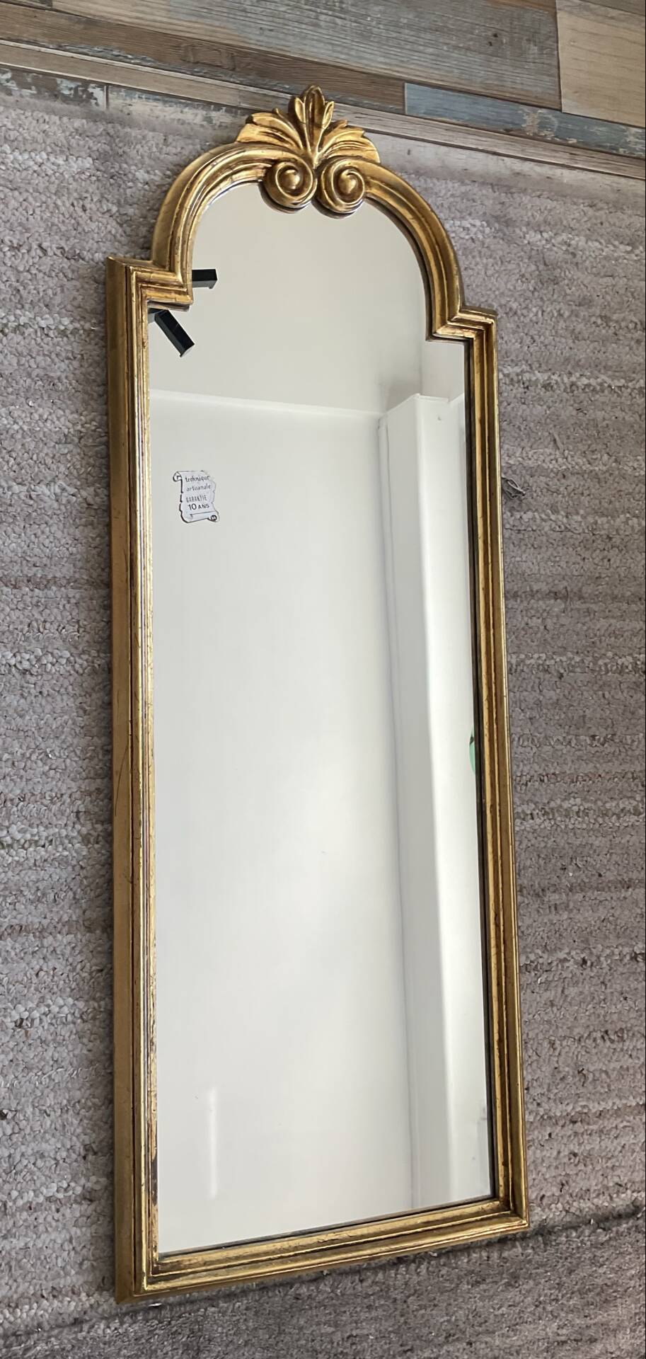 Vintage gold baroque mirror from the 1970s.