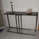 console table brushed steel design Paul Le Geard year 70