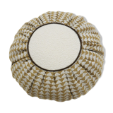 Ocre ruffled cushion