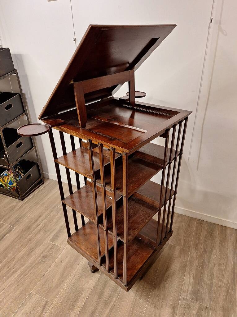 English mahogany revolving bookcase