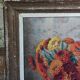 Aquarelle ancienne nature aux fleurs