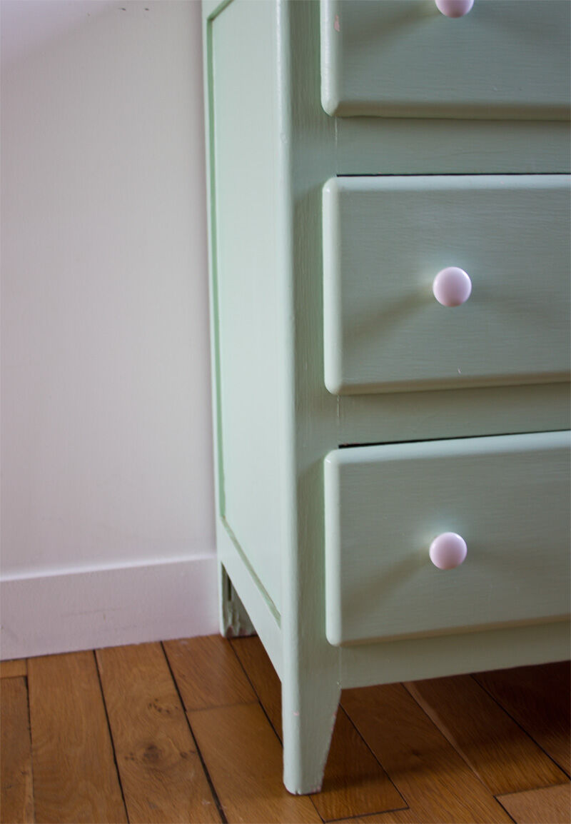 Commode vintage vert d'eau