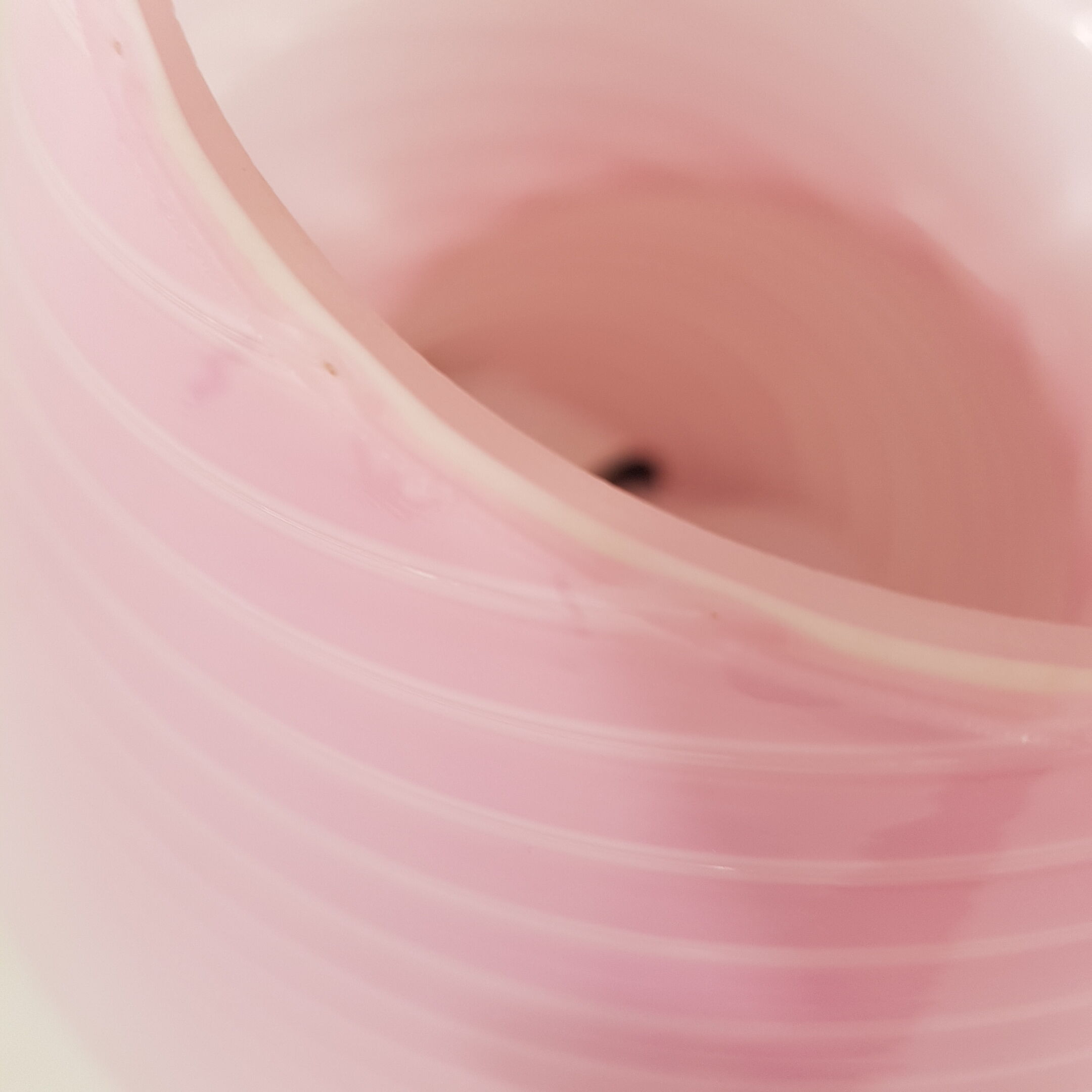 Lamp glass of Murano Venini spiral pink and white