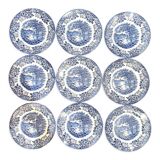 9 English faience plates Broadhurst Staffordshire