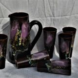 Carafe et six verres Vallauris