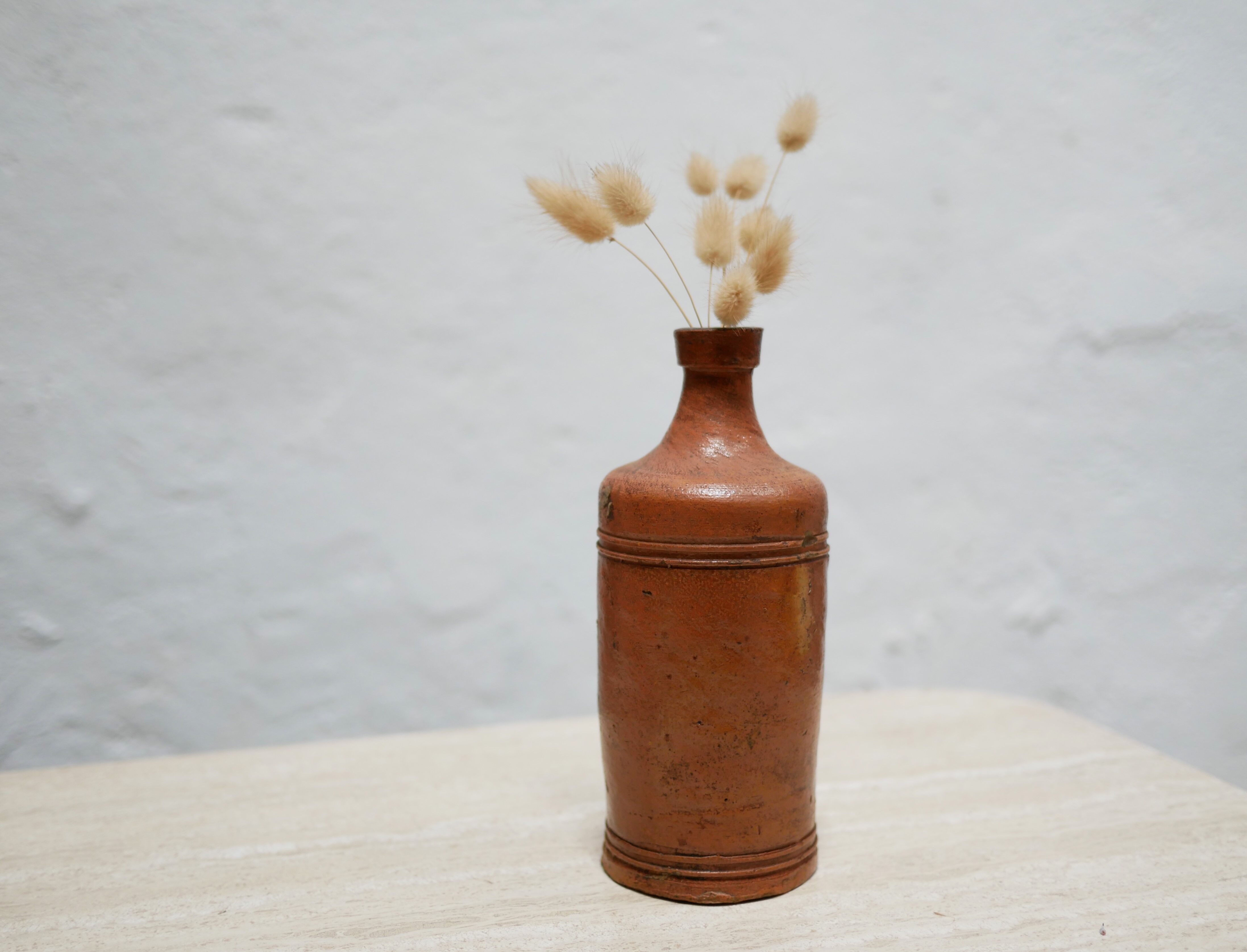 Bottle vintage glazed terracotta vase