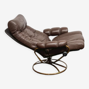 Vintage leather stressless reclining chair