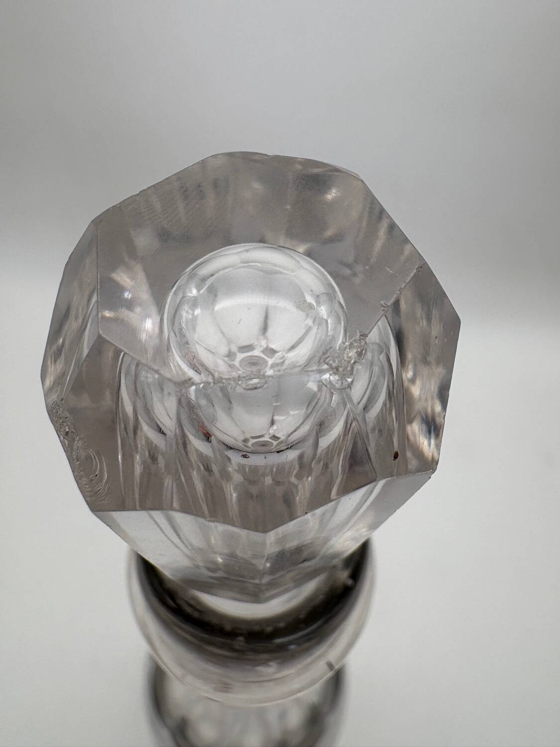 Antique engraved crystal decanter for Rum, 19th century