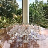 Set of 10 cut crystal wine glasses