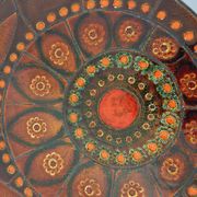 Vintage round coffee table from the 60s 70s by Raymond Corroyez in ceramic