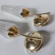 Pair of brass and glass wall lights