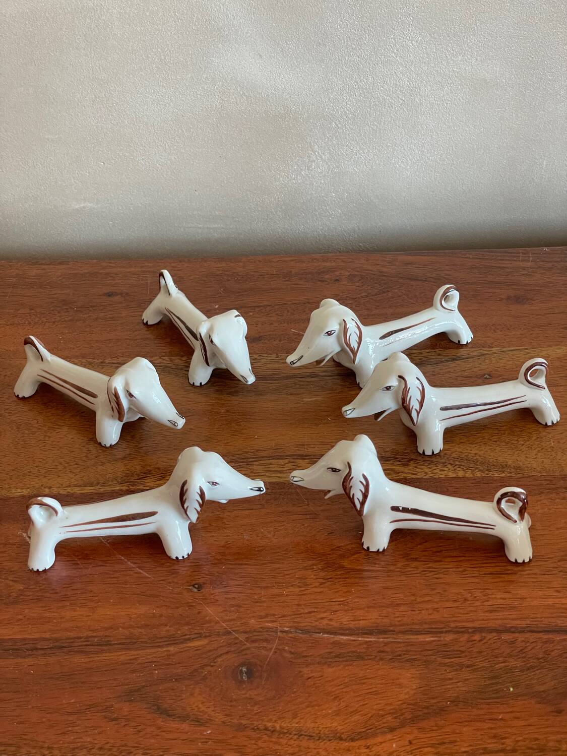 6 Dachshund knife holders