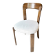 Beech chair with ecru boucle cotton "Rey" by Bruno Rey