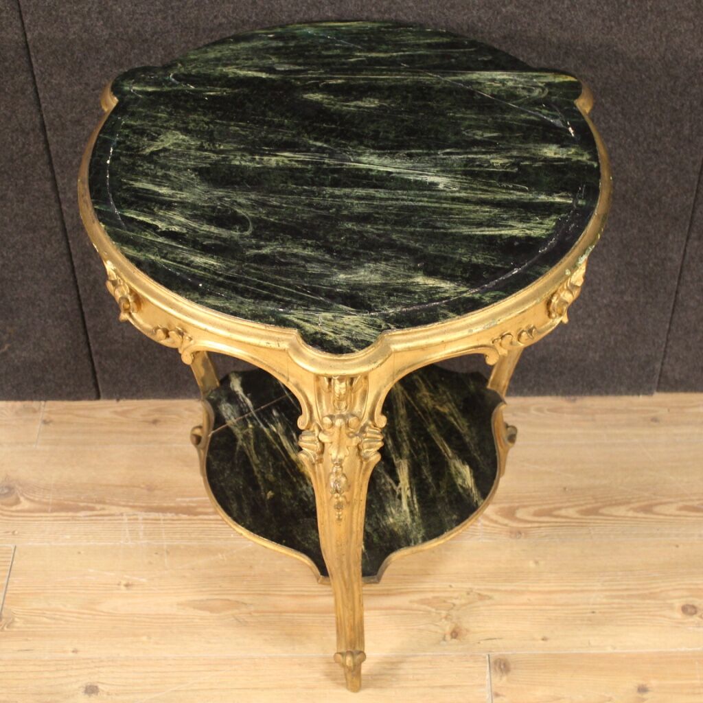 Gilded and lacquered faux marble living room coffee table