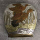 Vintage vase in enamelled brass decoration of duck flight 10.5 cm