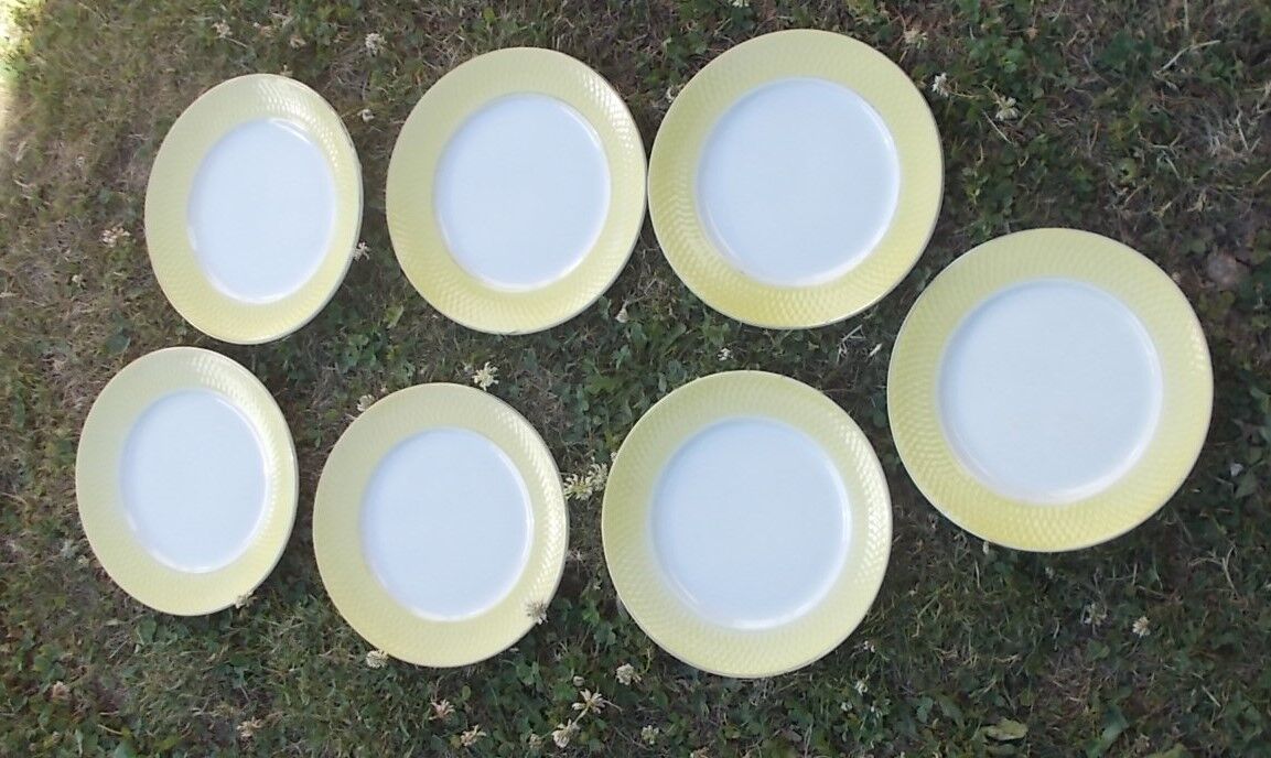 7 vintage flat plates Orches moulin de loups