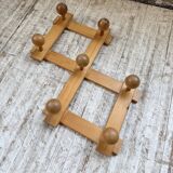 Pine wall coat rack 1980