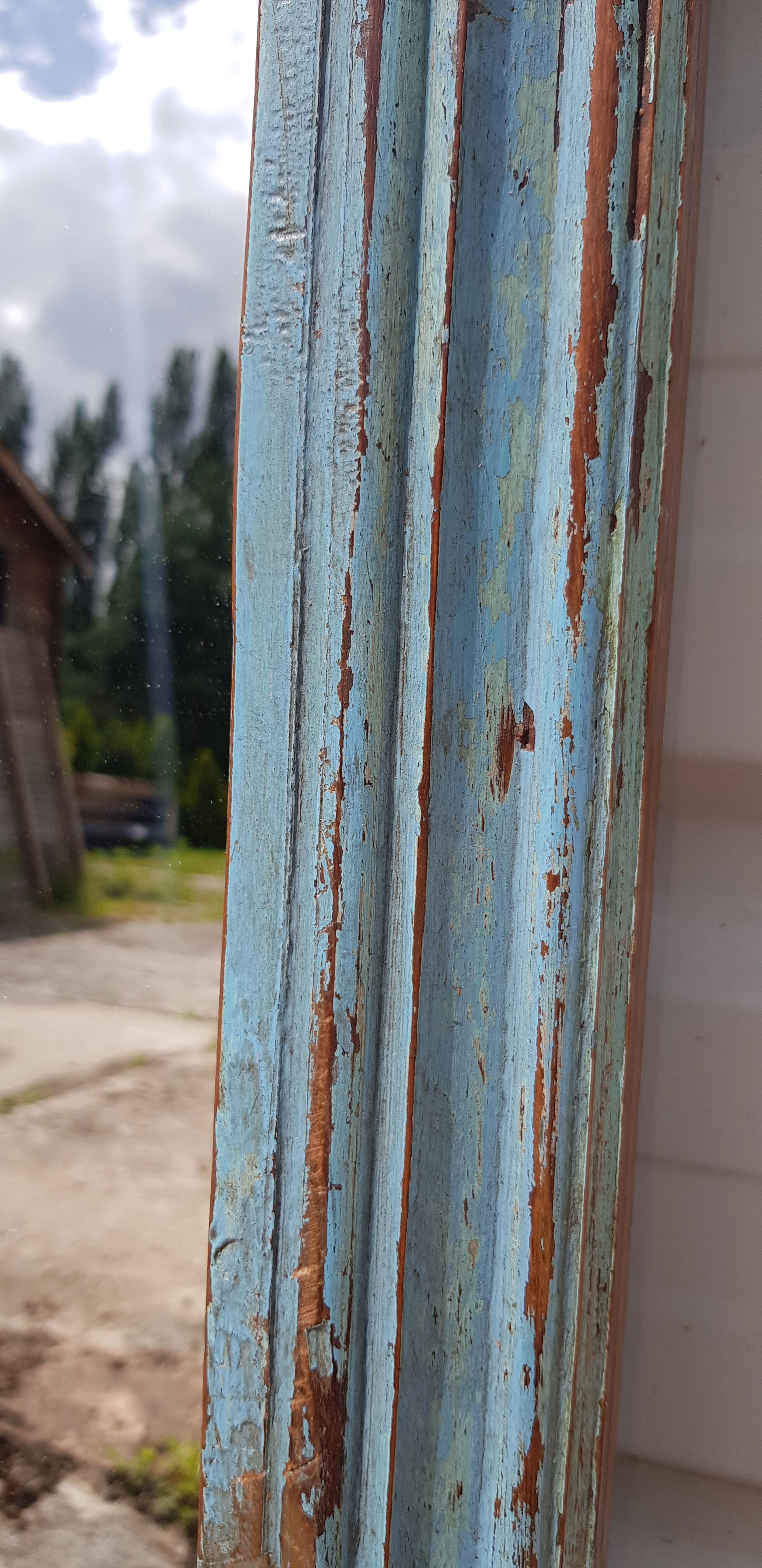 Old Burmese teak mirror 140x80cm
