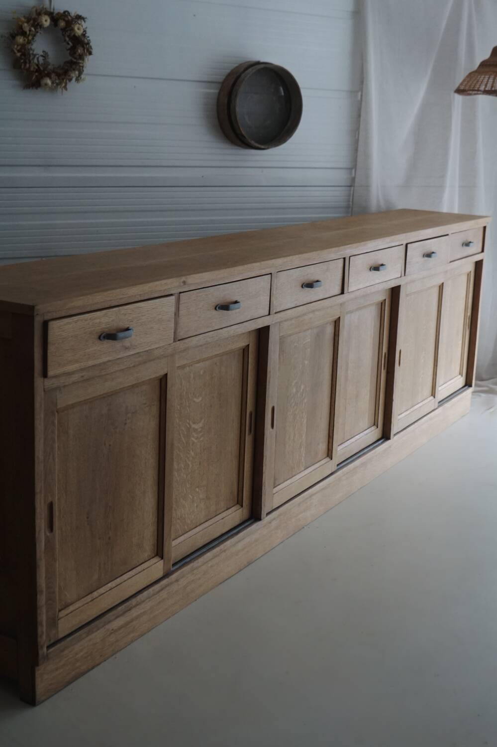 Old large pharmacy cabinet - profession / solid oak