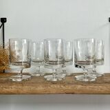 6 vintage wine glasses