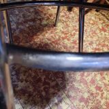 Pair of tubular metal bistro chairs