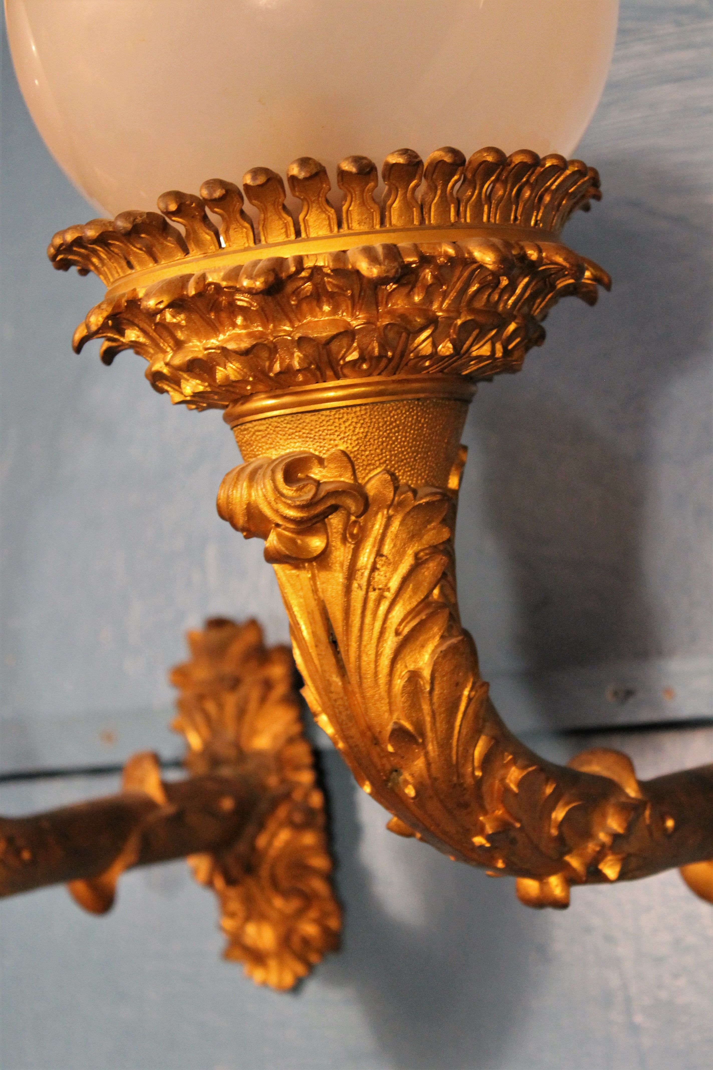 Pair of wall light  bronze "Torches / torches" early twentieth century