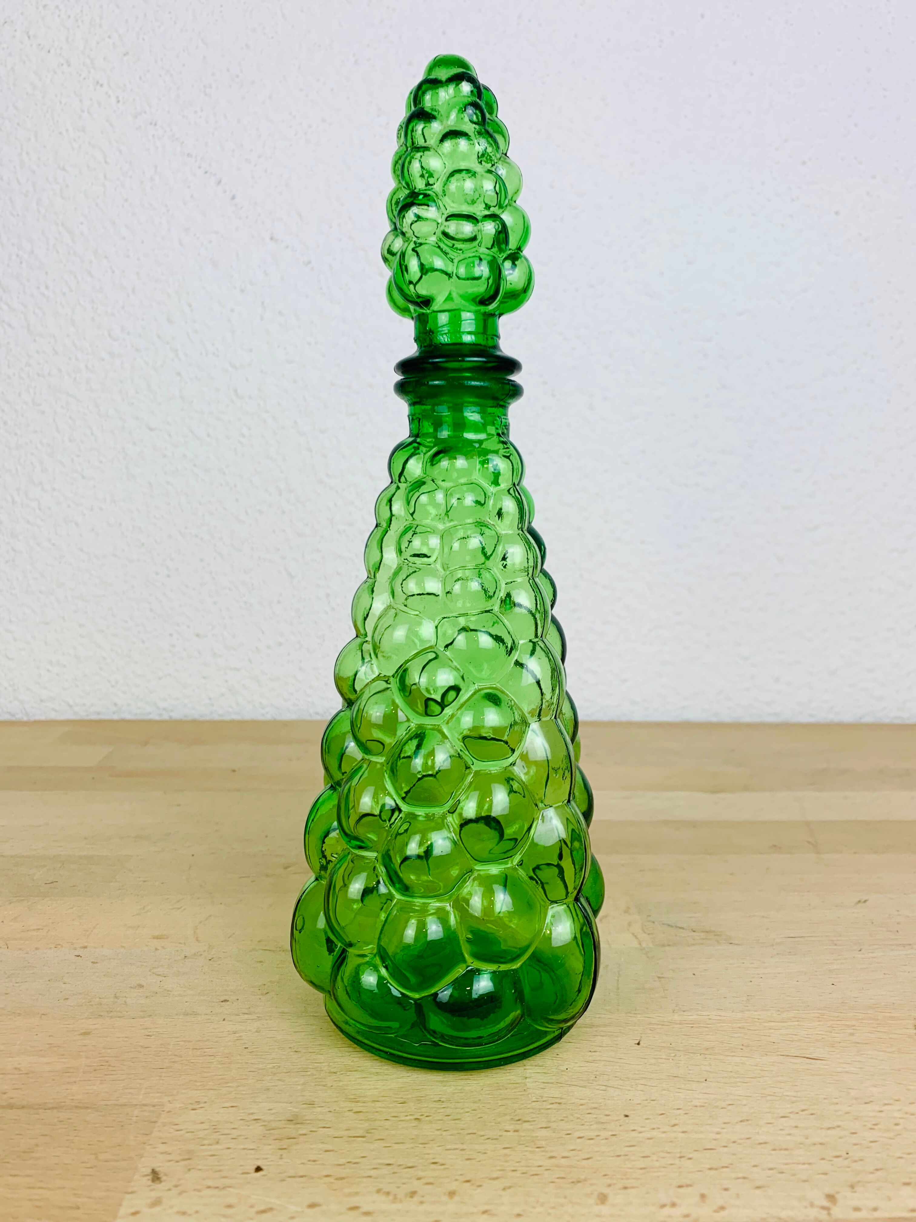 Italian green glass carafe