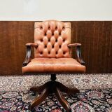 English Chesterfield Salmon color President Chair Office chair
