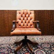 English Chesterfield Salmon color President Chair Office chair