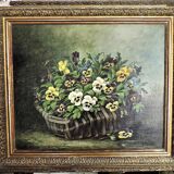 Tableau  XIX ème siècle H /S/ T "Nature morte aux Fleurs" signé A Gondois.