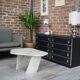 Brutalist design marble coffee table