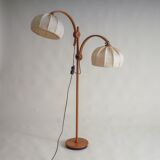 Teak floor lamp with 2 lampshades by Domus