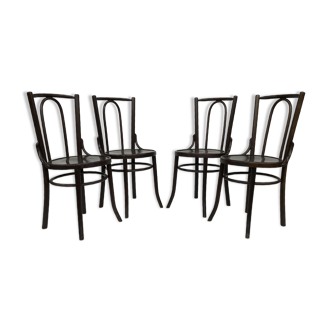 Ensemble de quatre chaises bistrot vintage années 50