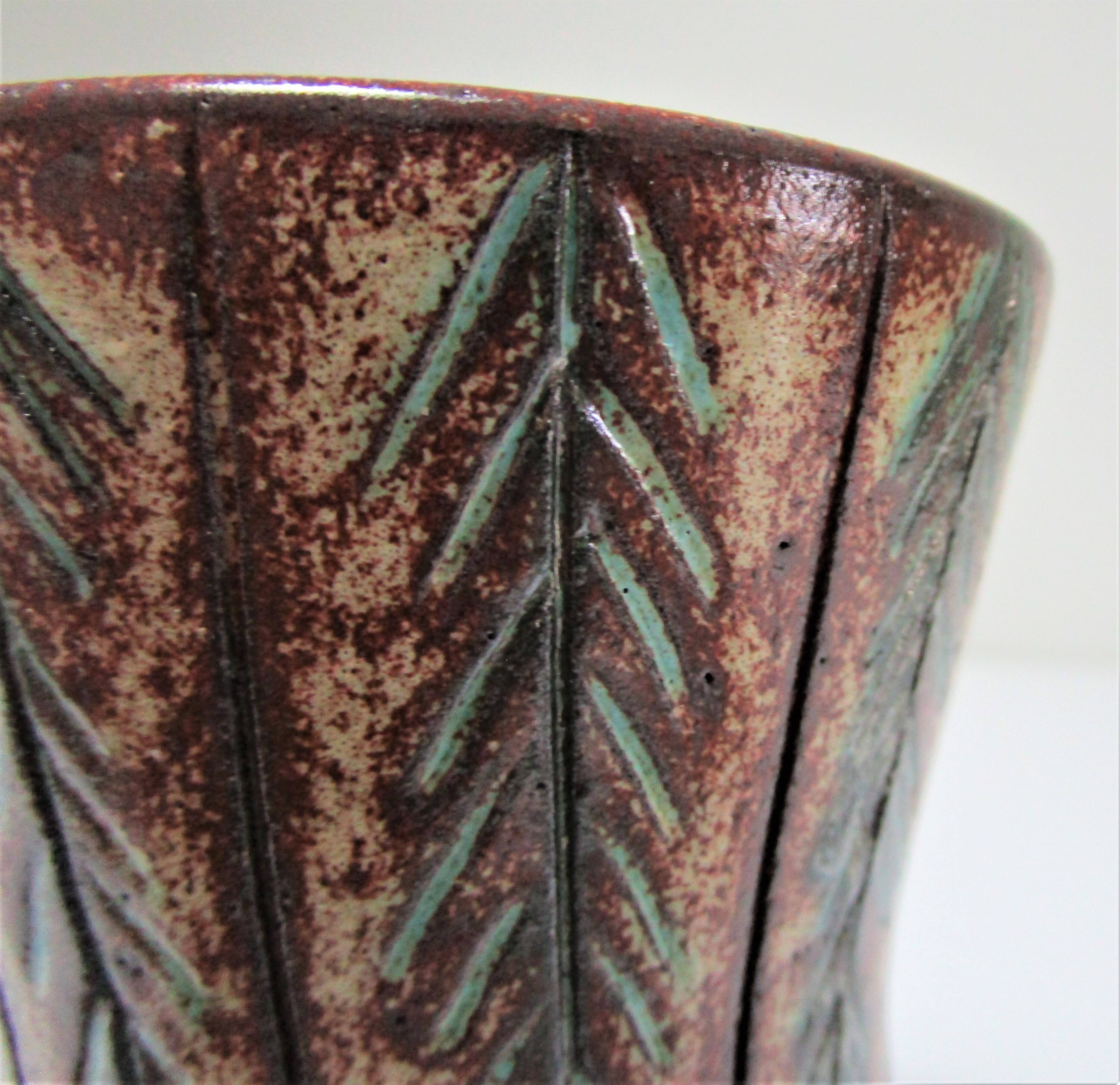 Vase accolay ceramic plant decoration signed