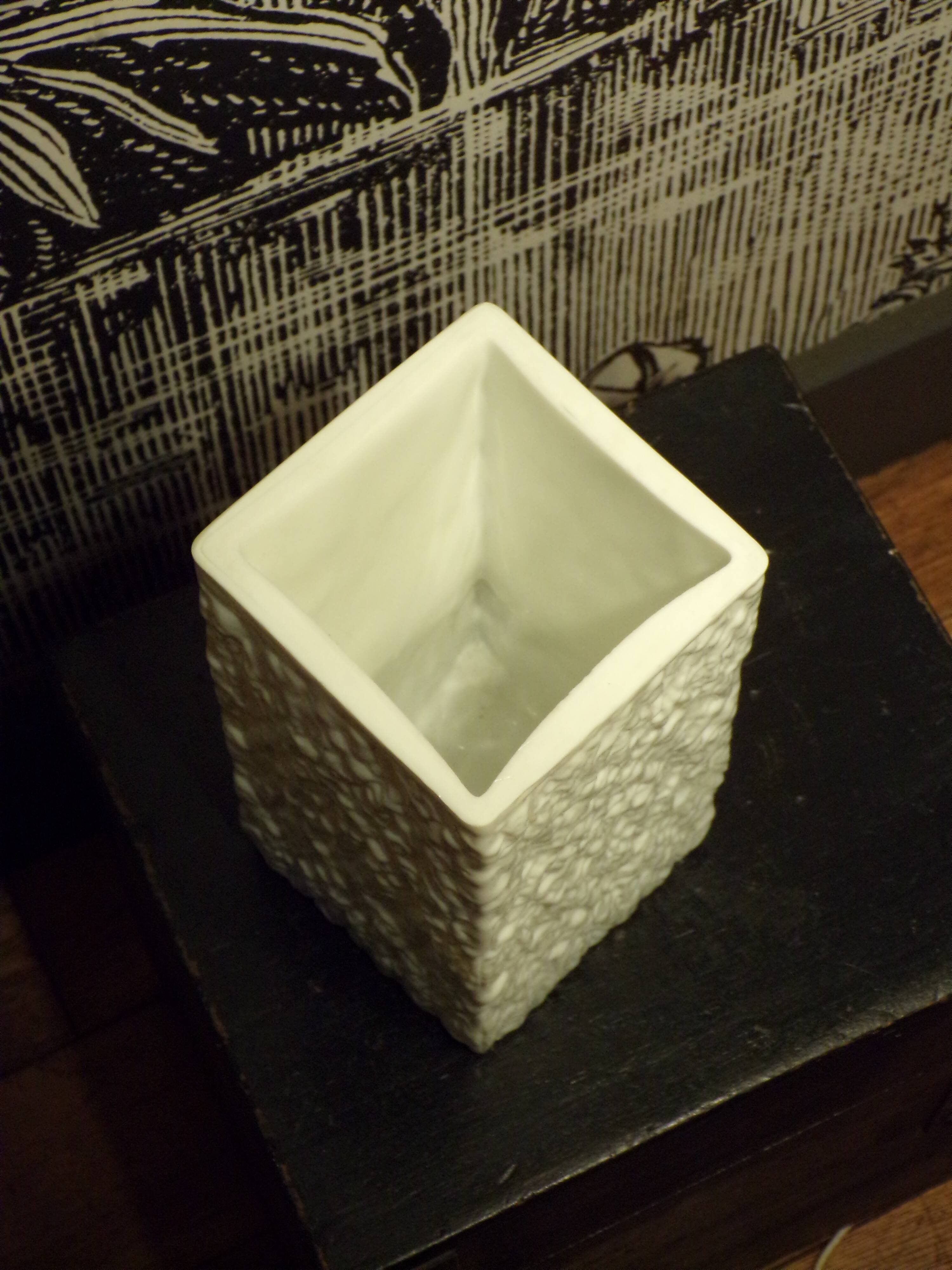 Ingrid brutalist vase in opaline