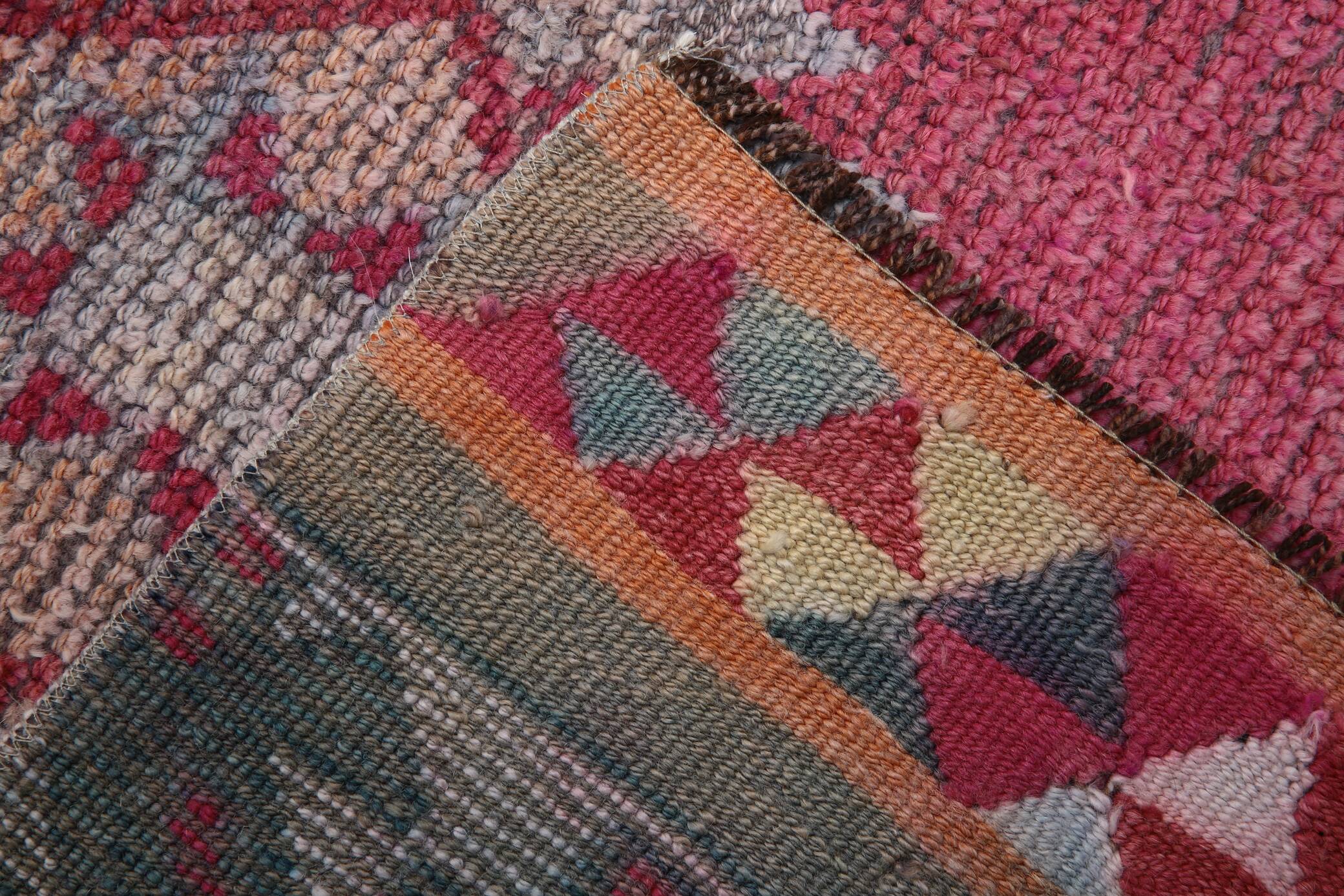 3x11 soft pink retro vintage runner rug, 89x334cm