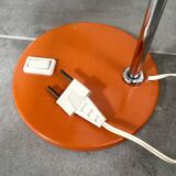 Orange lacquered metal and chrome desk lamp - circa 1970