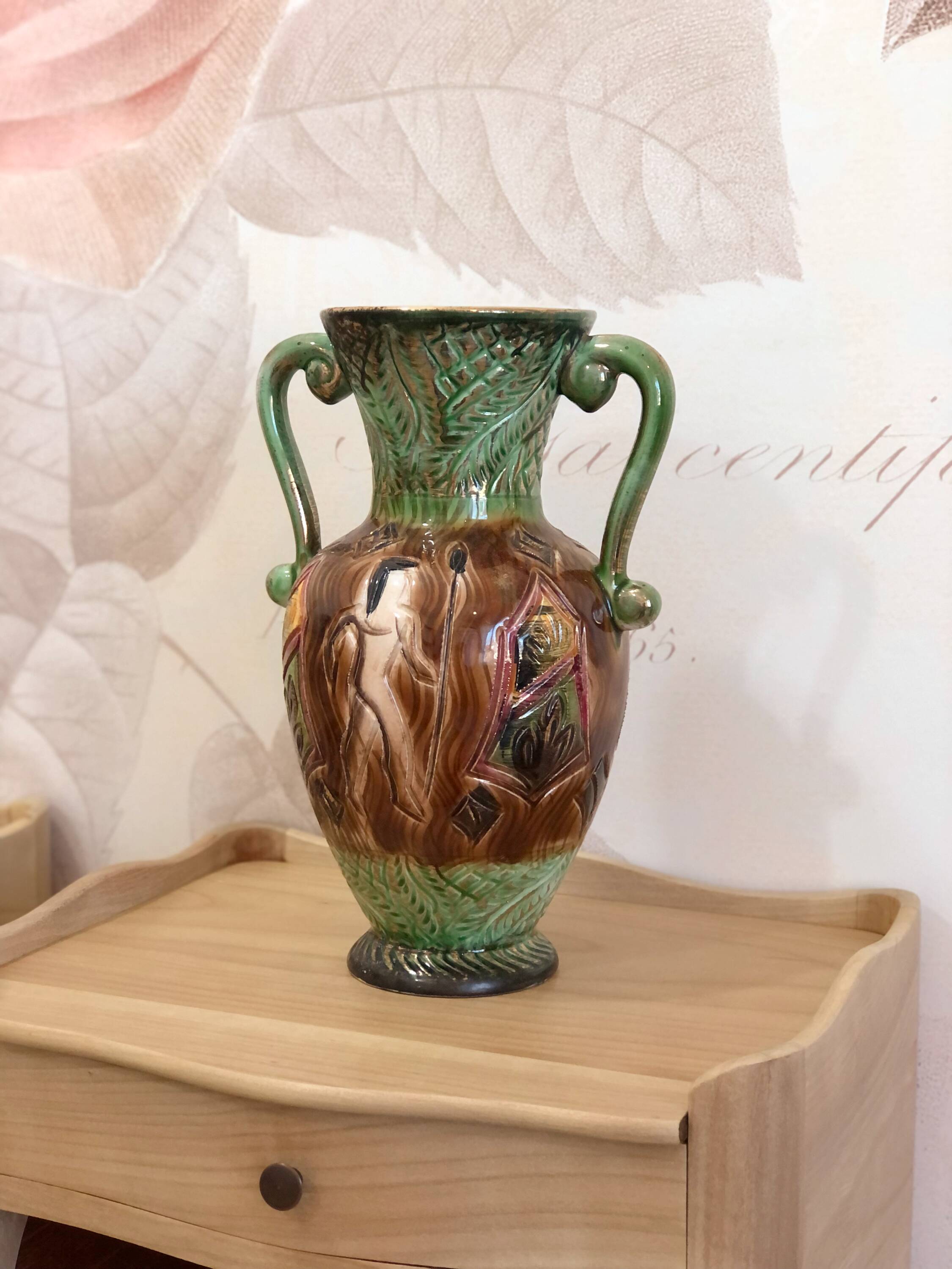 Glazed ceramic vase signed H. Bequet