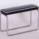 Restored Bauhaus Stool, High Quality Italian Leather, Chrome, Czechia, 1930s