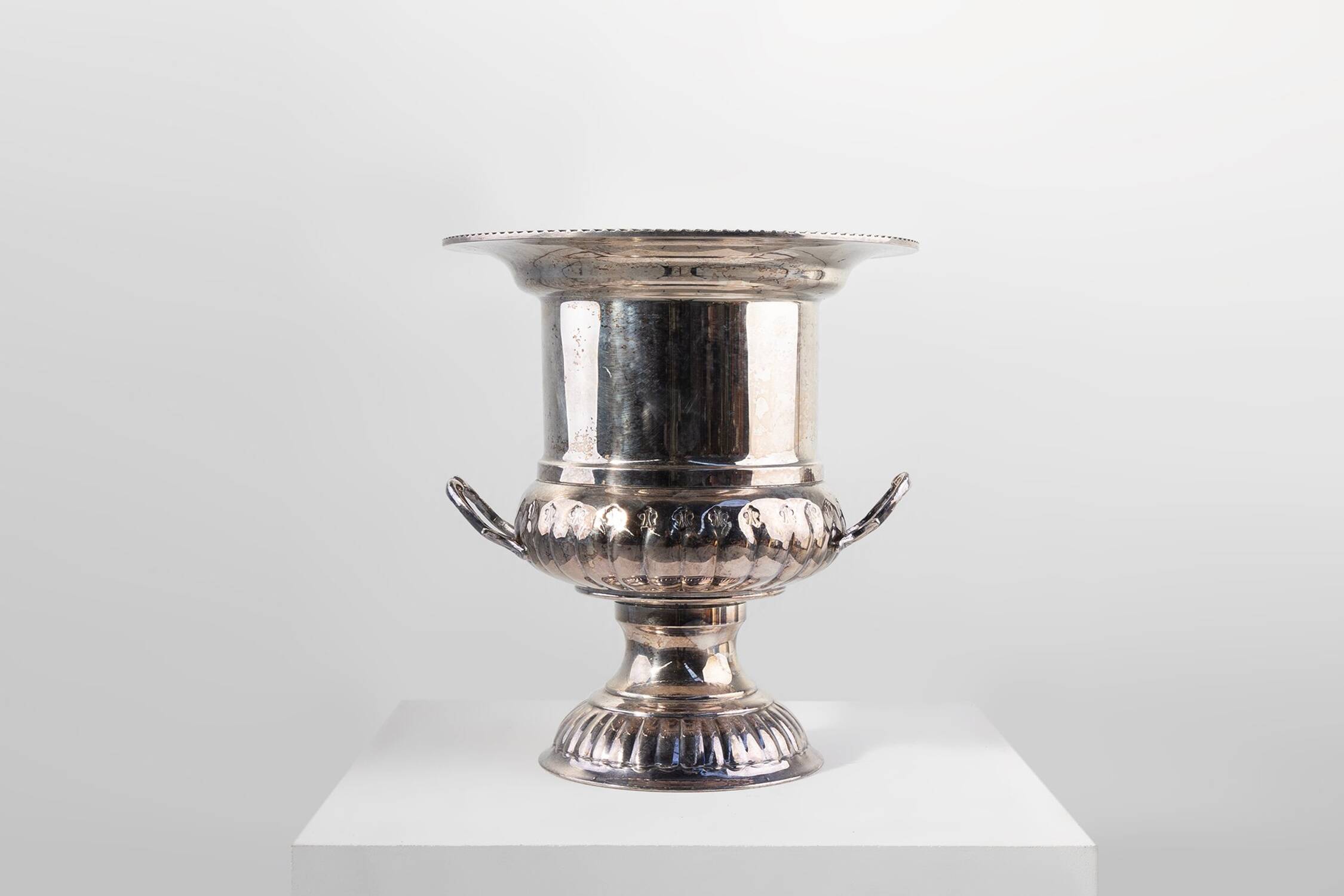 Medicis Vase Shaped Silver-Plated Champagne Cooler, France 1950s