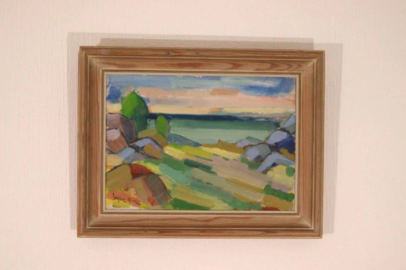 Huile sur toile suédoise originale du milieu du siècle – Österlen, Skåne