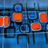 Blue ceramic table and chrome 70's