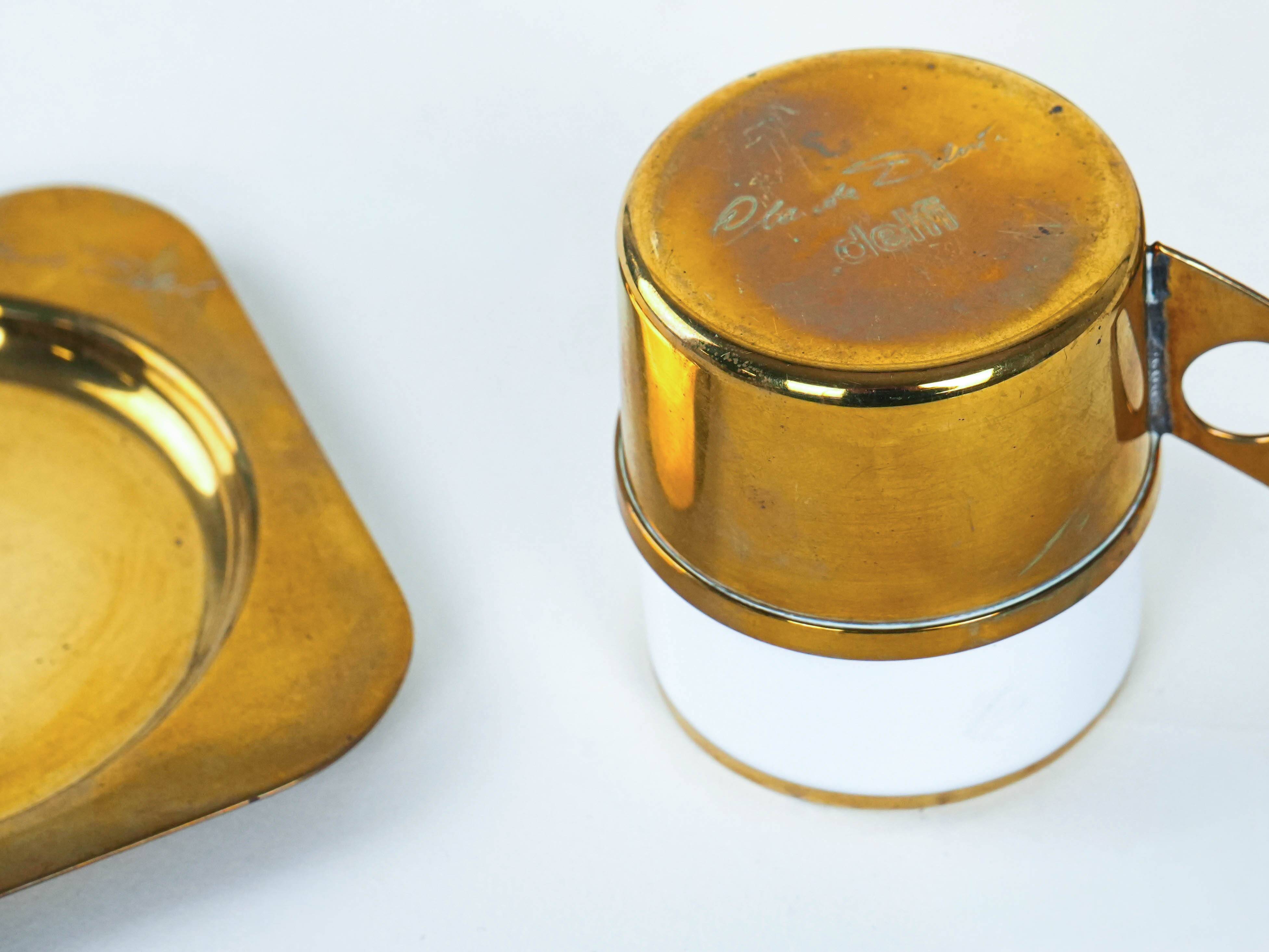 Service à café en porcelaine, design italien, années 1970, designer : Claude Delvé, manufacture