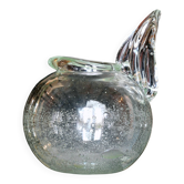Vase in thick bubbled glass by SCHNEIDER, model by Robert-Henri Schneider.